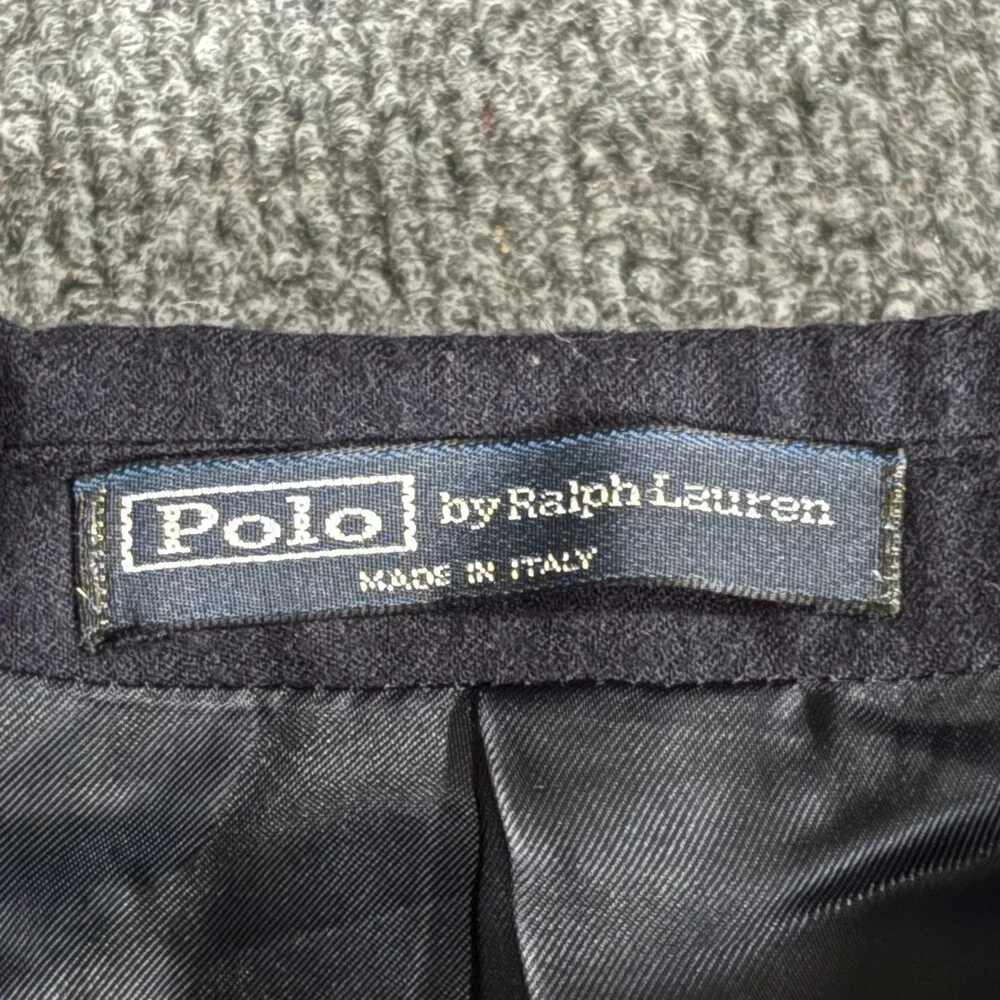 Polo Ralph Lauren Blazer Mens 42L Blue Wool Made In Italy Sport Coat Classic